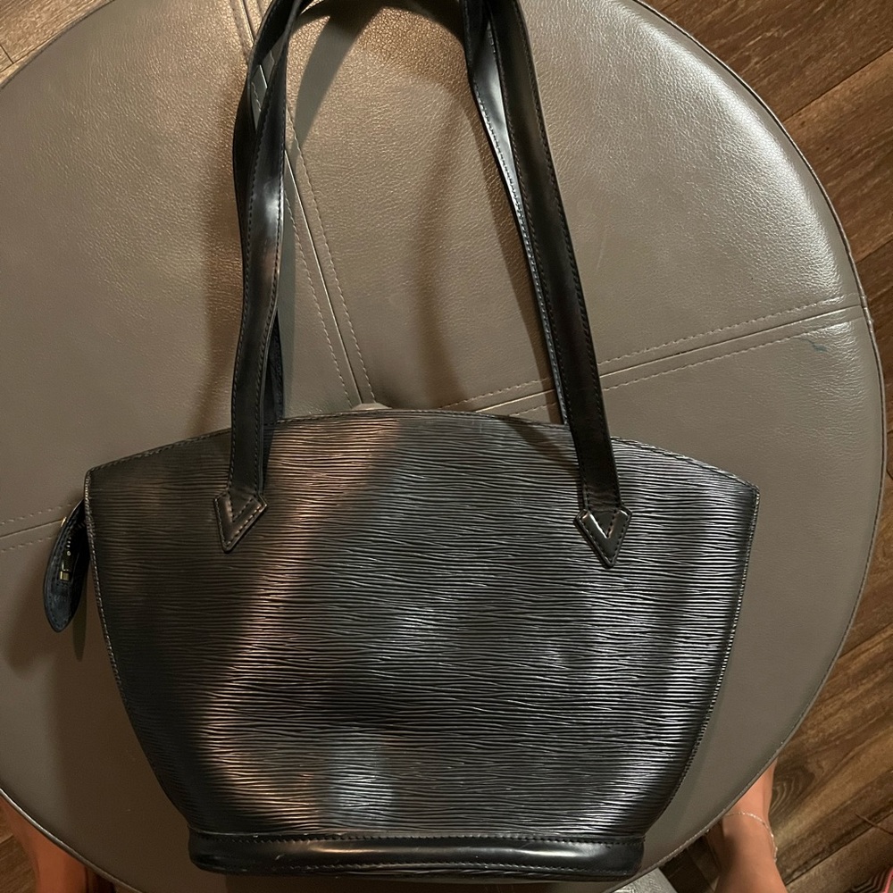 Saint Jacques Louis Vuitton black epi leather bag